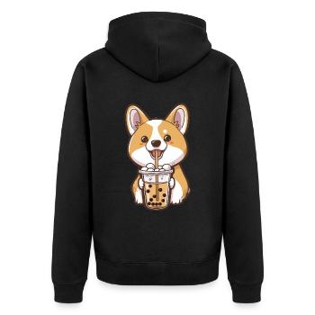 Bubble Tea Boba BubbleTea Kawaii Japan Tea Kpop - Unisex Premium Organic Zip Hoodie - black - Back - Nico (187cm)