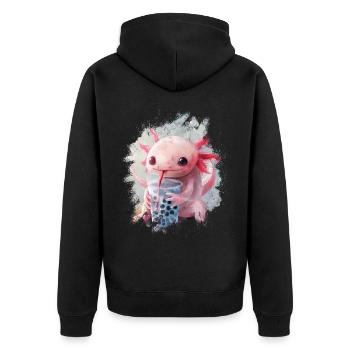 Bubble Tea Boba BubbleTea Kawaii Japan Tea Kpop - Unisex Premium Bio Zip Hoodie - Schwarz - Hinten - Nico (187cm)