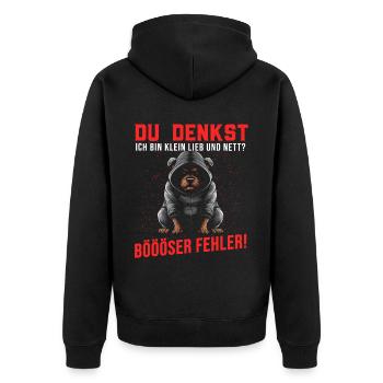 Chien Tshirt Drôle Drôle Humour Sarcasme Bureau - Veste à capuche bio Premium Unisexe - noir - Dos - Nico (187cm)