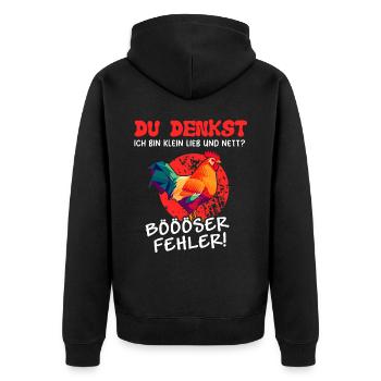 Poulet Tshirt Drôle Drôle Humour Sarcasme Bureau - Veste à capuche bio Premium Unisexe - noir - Dos - Nico (187cm)