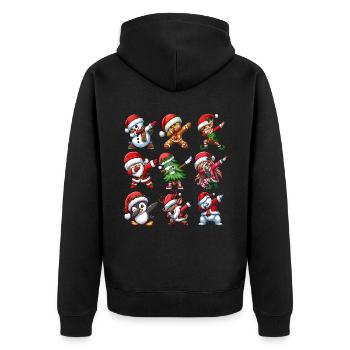 Dabbing Santa Elf Christmas Dance Squad Trendy - Unisex Premium Bio Zip Hoodie - Schwarz - Hinten - Nico (187cm)