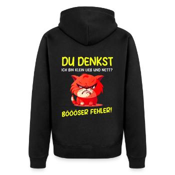 renard t-shirt drôle humour sarcasme bureau - Veste à capuche bio Premium Unisexe - noir - Dos - Nico (187cm)