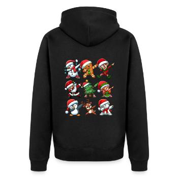 Dabbing Santa Elf Christmas Dance Squad Trendy - Unisex Premium Bio Zip Hoodie - Schwarz - Hinten - Nico (187cm)