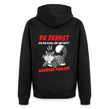 Chat Tshirt Drôle Drôle Humour Sarcasme Bureau - Veste à capuche bio Premium Unisexe - noir - Dos - Nico (187cm)
