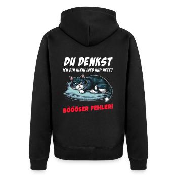Chat Tshirt Drôle Drôle Humour Sarcasme Bureau - Veste à capuche bio Premium Unisexe - noir - Dos - Nico (187cm)
