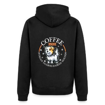 Café et Chien d’Istrie à poil rêche - Veste à capuche bio Premium Unisexe - noir - Dos - Nico (187cm)