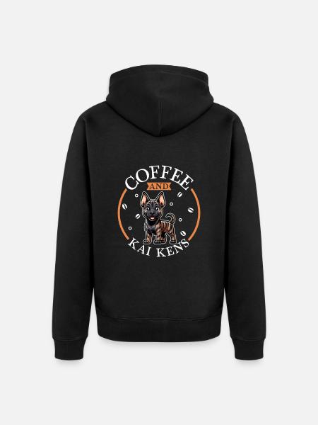 Coffee and Kai Ken - Unisex Premium Organic Zip Hoodie - black