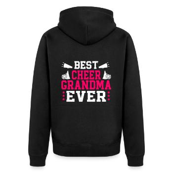 Cheerleading Cheerleader Base Flyer - Unisex Premium Bio Zip Hoodie - Schwarz - Hinten - Nico (187cm)