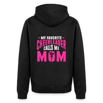 Cheerleading Cheerleader Base Flyer - Unisex Premium Bio Zip Hoodie - Schwarz - Hinten - Nico (187cm)