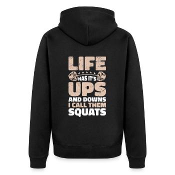 Entraîneur de fitness Haltérophilie GYM Musculation - Veste à capuche bio Premium Unisexe - noir - Dos - Nico (187cm)