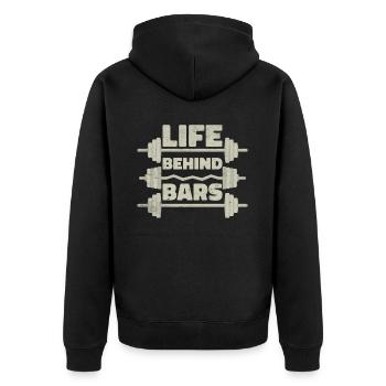 Entraîneur de fitness Haltérophilie GYM Musculation - Veste à capuche bio Premium Unisexe - noir - Dos - Nico (187cm)