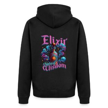 Pharmacist Pharmacist Elixir Of Natural Wisdom - Unisex Premium Organic Zip Hoodie - black - Back - Nico (187cm)