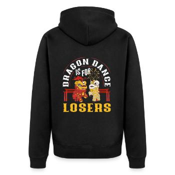 Nouvel An chinois Lune Lion Danse - Veste à capuche bio Premium Unisexe - noir - Dos - Nico (187cm)