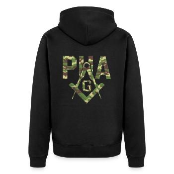 Pha Mason Maçon Maçon Maçon Maçon - Veste à capuche bio Premium Unisexe - noir - Dos - Nico (187cm)