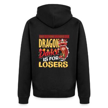 Nouvel An chinois Lune Lion Danse - Veste à capuche bio Premium Unisexe - noir - Dos - Nico (187cm)