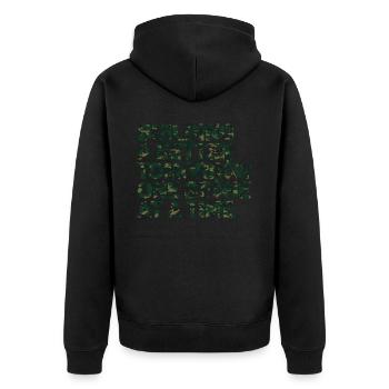 Mason Masonic Camo Freemason - Unisex Premium Bio Zip Hoodie - Schwarz - Hinten - Nico (187cm)