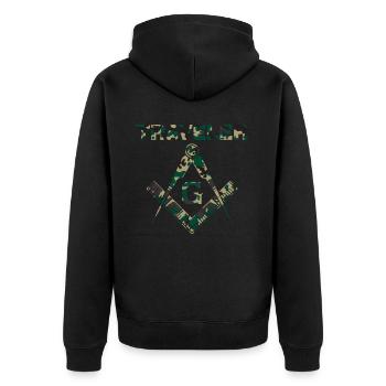Voyageur Maçon Maçon Maçon Camo Franc-maçon - Veste à capuche bio Premium Unisexe - noir - Dos - Nico (187cm)