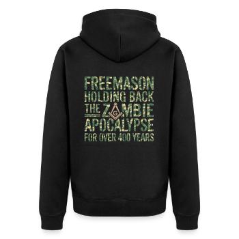 Zombie Apocalypse Mason Maçon Maçon Camo Franc-maçon - Veste à capuche bio Premium Unisexe - noir - Dos - Nico (187cm)