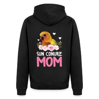 Soleil Perruche Maman Perroquet Maman Perroquet Oiseau Femme - Veste à capuche bio Premium Unisexe - noir - Dos - Nico (187cm)