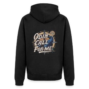 Nordischen Mythologie Wikinger-Raben für einen - Unisex Premium Bio Zip Hoodie - Schwarz - Hinten - Nico (187cm)