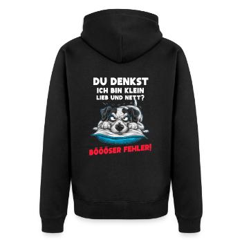 Chien Tshirt Drôle Drôle Humour Sarcasme Bureau - Veste à capuche bio Premium Unisexe - noir - Dos - Nico (187cm)
