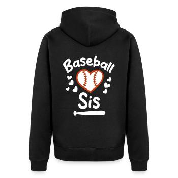 Baseball Sports Baseball Player Pitcher Catcher USA - Unisex Premium Organic Zip Hoodie - black - Back - Nico (187cm)
