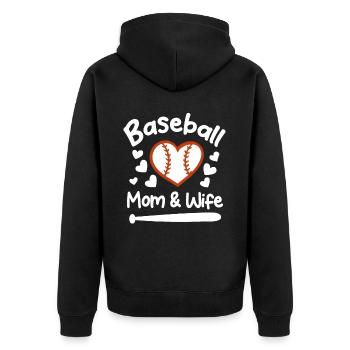 Baseball Sports Baseball Player Pitcher Catcher USA - Unisex Premium Organic Zip Hoodie - black - Back - Nico (187cm)
