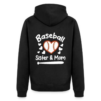 Baseball Sport Baseballspieler Pitcher Catcher USA - Unisex Premium Bio Zip Hoodie - Schwarz - Hinten - Nico (187cm)