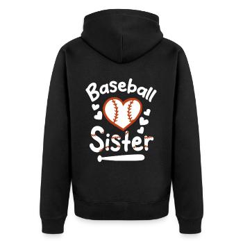 Baseball Sports Baseball Player Pitcher Catcher USA - Unisex Premium Organic Zip Hoodie - black - Back - Nico (187cm)