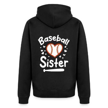 Baseball Sport Baseballspieler Pitcher Catcher USA - Unisex Premium Bio Zip Hoodie - Schwarz - Hinten - Nico (187cm)
