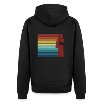 Retro Broken Bone Broken Finger Broken Arm Leg - Unisex Premium Organic Zip Hoodie - black - Back - Nico (187cm)