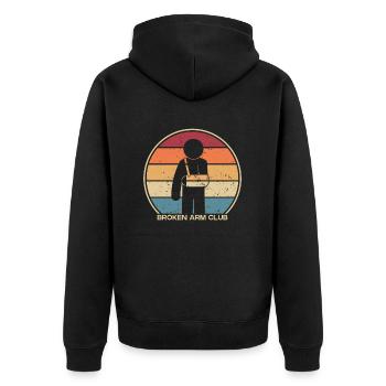 Broken Arm Club Broken Finger Broken Arm Leg Bone - Unisex Premium Organic Zip Hoodie - black - Back - Nico (187cm)