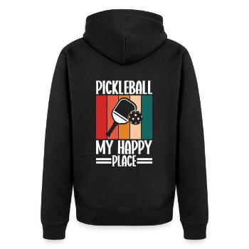 Joueur de Pickelball Pickelball Chauve-souris Pickelball - Veste à capuche bio Premium Unisexe - noir - Dos - Nico (187cm)