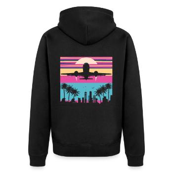 My first plane trip First time flying - Unisex Premium Organic Zip Hoodie - black - Back - Nico (187cm)