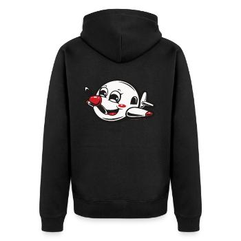 Meine Erste Flugreise Erstes Mal Fliegen - Unisex Premium Bio Zip Hoodie - Schwarz - Hinten - Nico (187cm)