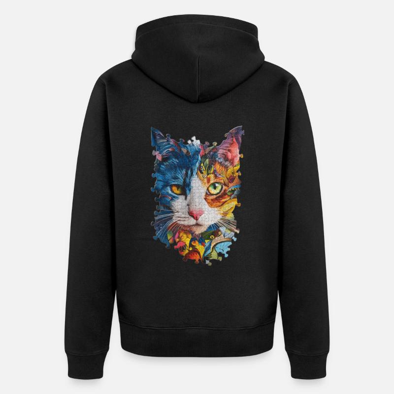 Chat - Veste à capuche bio Premium Unisexe - noir