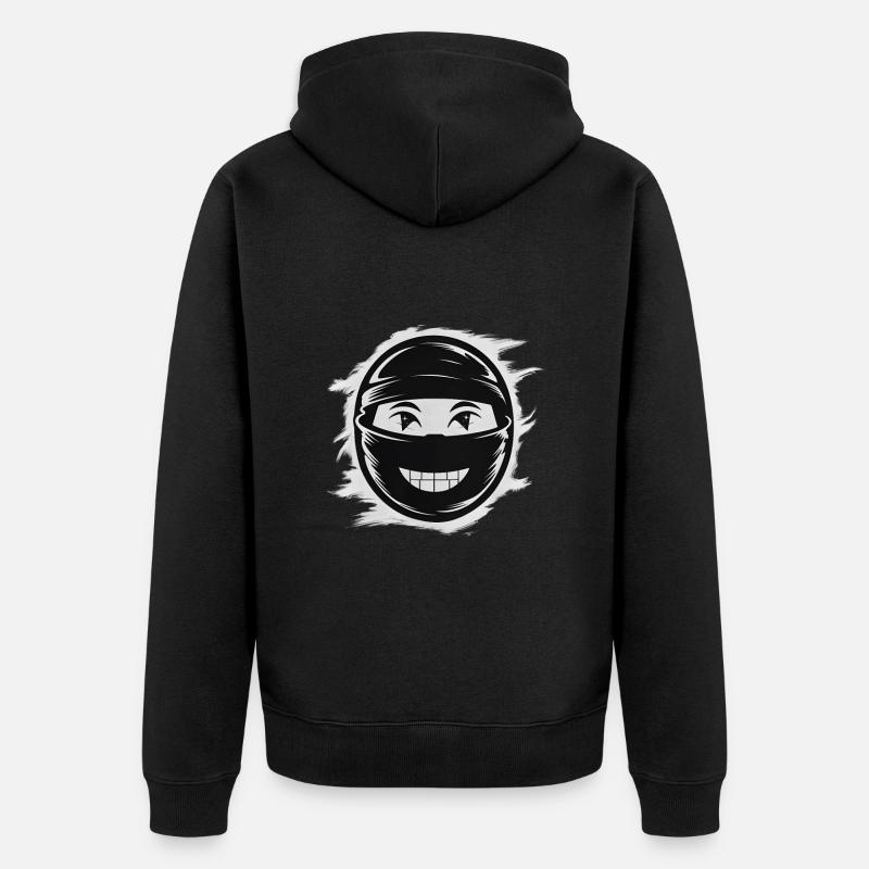 Visage de ninja - Veste à capuche bio Premium Unisexe - noir