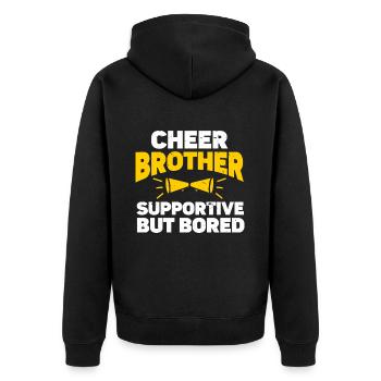Cheerleading Cheerleader Base Flyer - Unisex Premium Bio Zip Hoodie - Schwarz - Hinten - Nico (187cm)