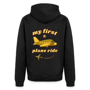 Mon premier voyage en avion Cadeau de voyage en avion Jaune - Veste à capuche bio Premium Unisexe - noir - Dos - Nico (187cm)