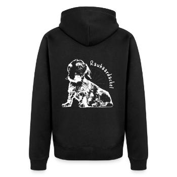 Wire-haired Dachshund Loyal Companion Dogs - Unisex Premium Organic Zip Hoodie - black - Back - Nico (187cm)