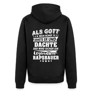 Producteur de colza - Veste à capuche bio Premium Unisexe - noir - Dos - Nico (187cm)