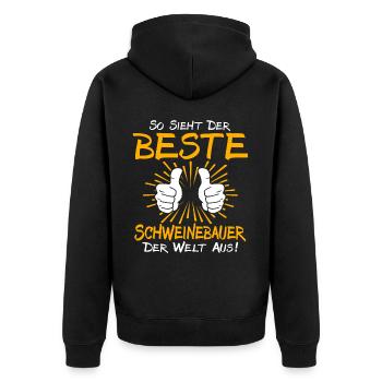Idée cadeau éleveur de porcs - Veste à capuche bio Premium Unisexe - noir - Dos - Nico (187cm)