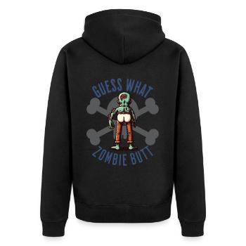 Halloween, devinez quelle surprise de fesse de zombie - Veste à capuche bio Premium Unisexe - noir - Dos - Nico (187cm)