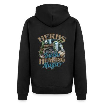 Apotheker Kräutersammler Apothekerin - Unisex Premium Bio Zip Hoodie - Schwarz - Hinten - Nico (187cm)