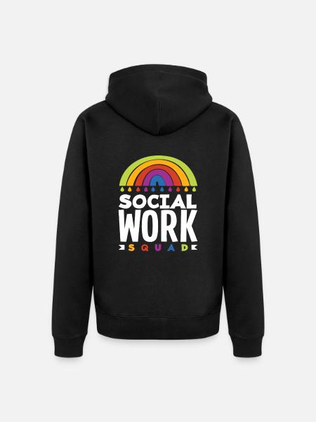 Social Work Team Rainbow - Unisex Premium Organic Zip Hoodie - black