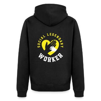Cœur de travailleur social légendaire - Veste à capuche bio Premium Unisexe - noir - Dos - Nico (187cm)