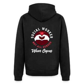 Not all heroes wear capes - Unisex Premium Organic Zip Hoodie - black - Back - Nico (187cm)