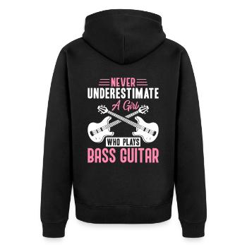 Bassist Guitarist Guitar Lover A Girl sp - Unisex Premium Organic Zip Hoodie - black - Back - Nico (187cm)