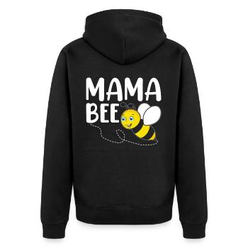 Imker Imkerei Mama Mama Biene - Unisex Premium Bio Zip Hoodie - Schwarz - Hinten - Nico (187cm)