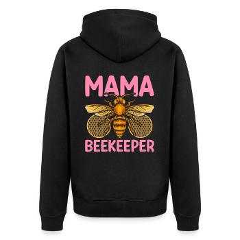 Mama Imker Imkerei Mama - Unisex Premium Bio Zip Hoodie - Schwarz - Hinten - Nico (187cm)